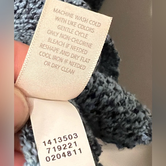 J.Jill Blue Sweater Tunic Soft Cable Knit Warm Cozy large Preppy Casual - Picture 4 of 10